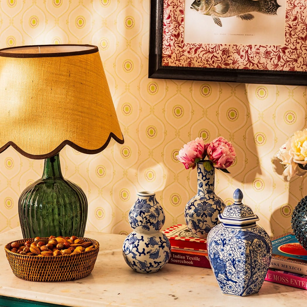 Chocolate Brown Jute Scallop Lampshade