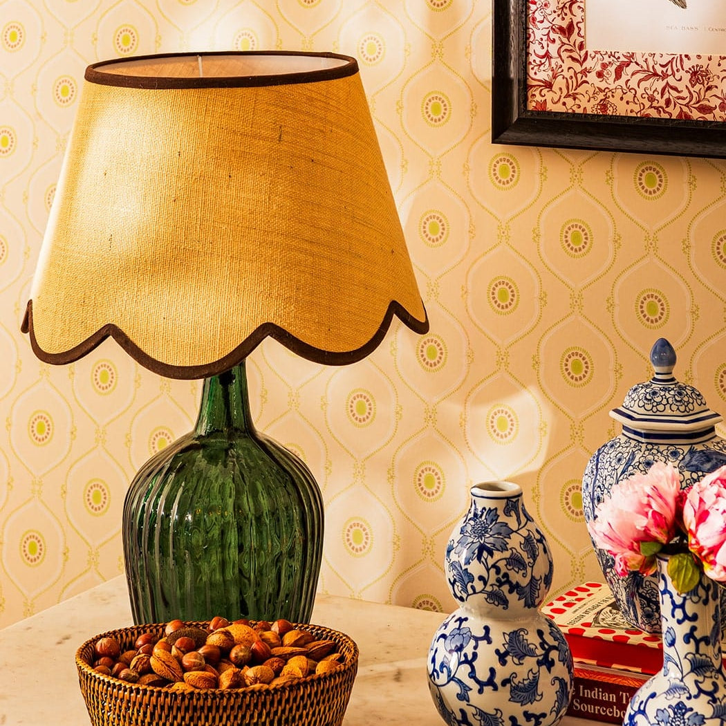 Chocolate Brown Jute Scallop Lampshade