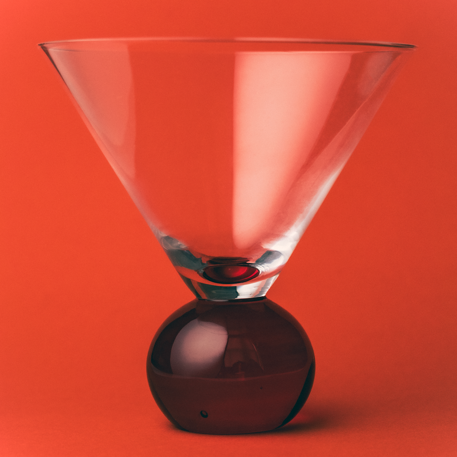 Cocktail Glasses in Red & Clear | Set of 2