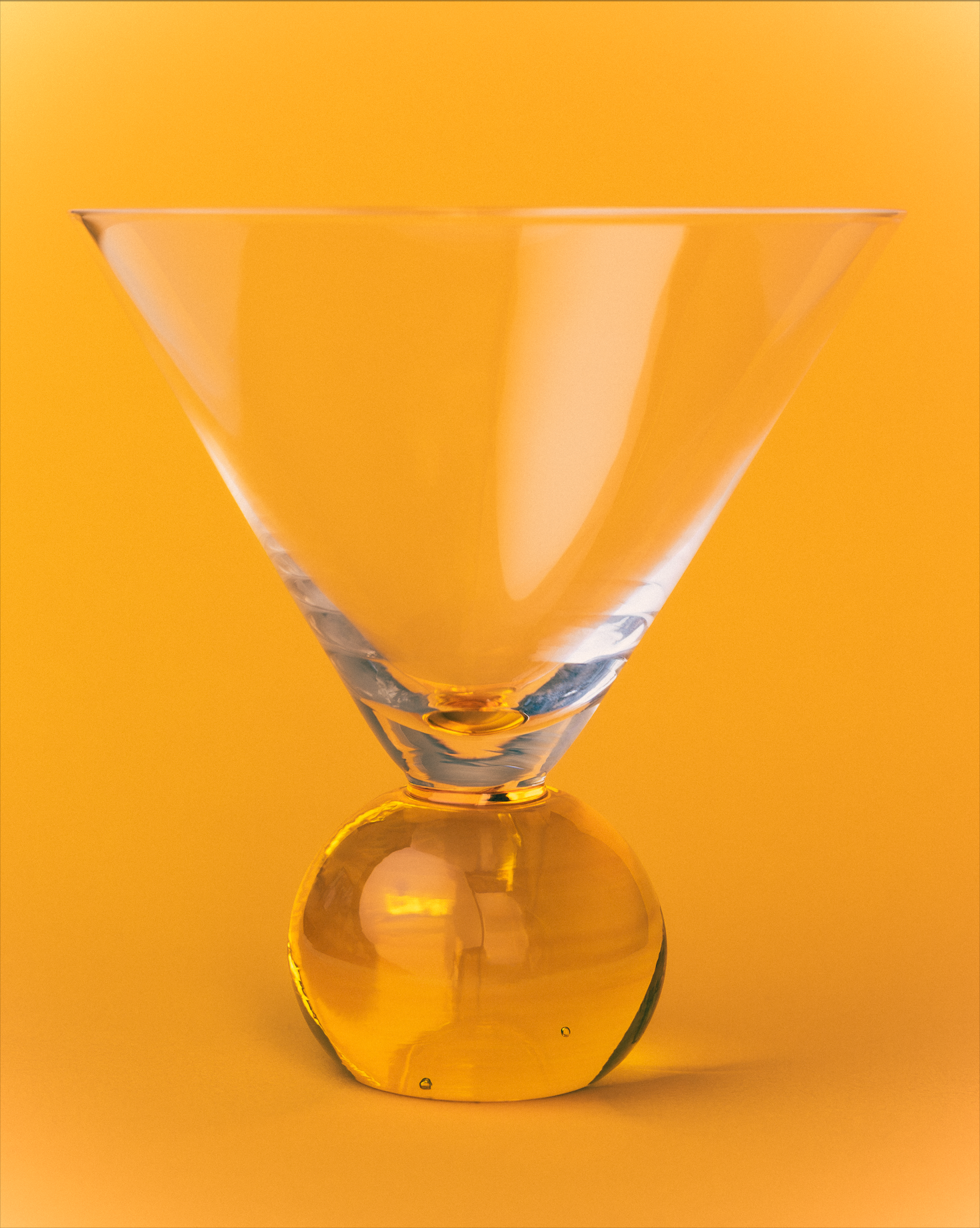 Cocktail Glasses, Yellow/Clear - Set of 2