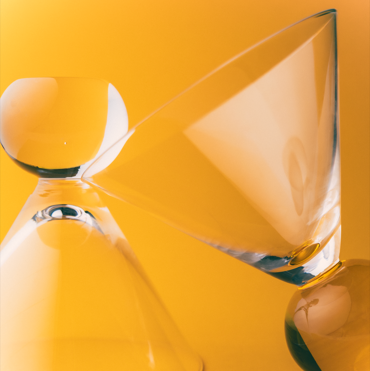 Cocktail Glasses in Yellow & Clear | Set of 2