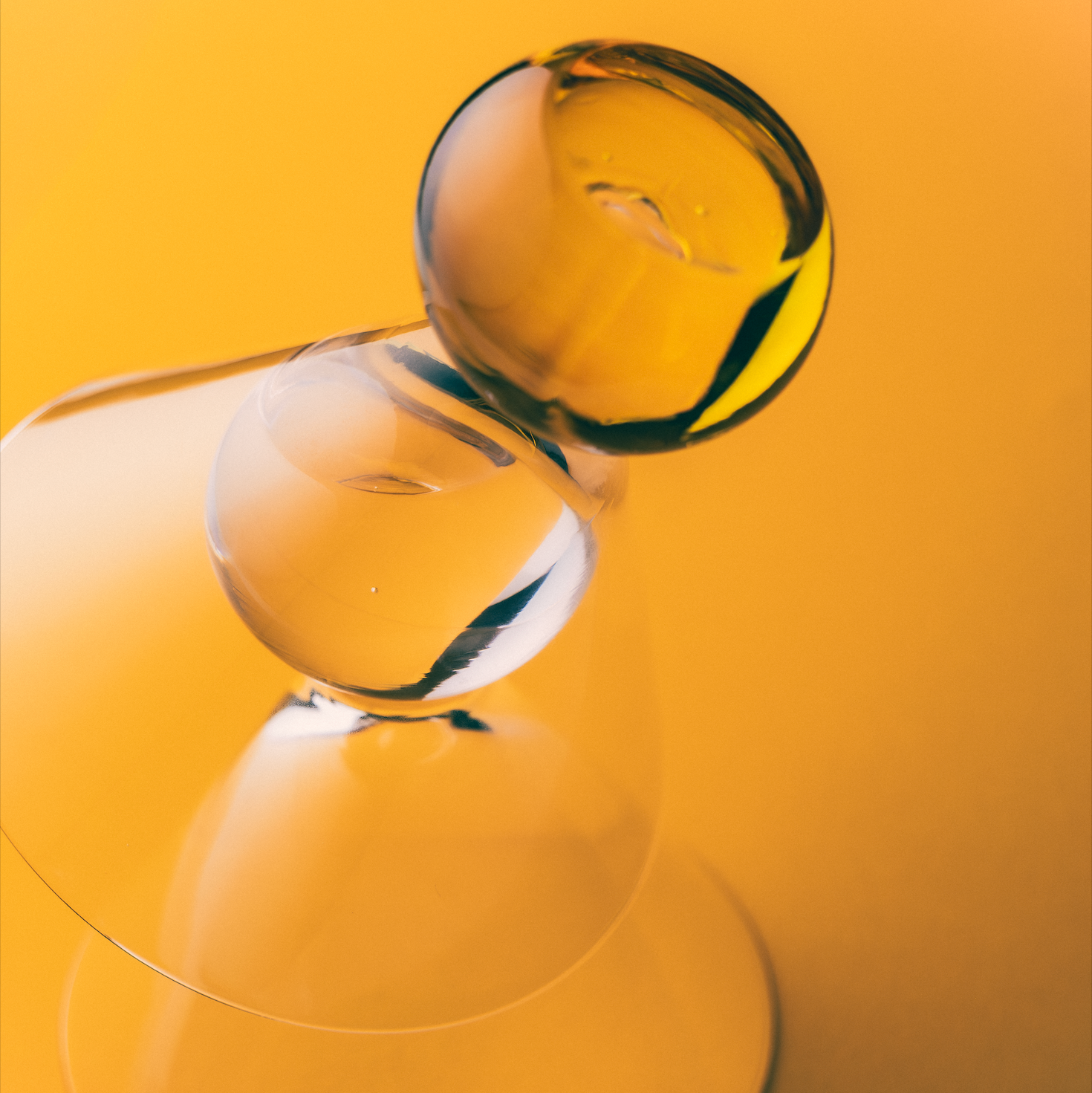 Cocktail Glasses in Yellow & Clear | Set of 2