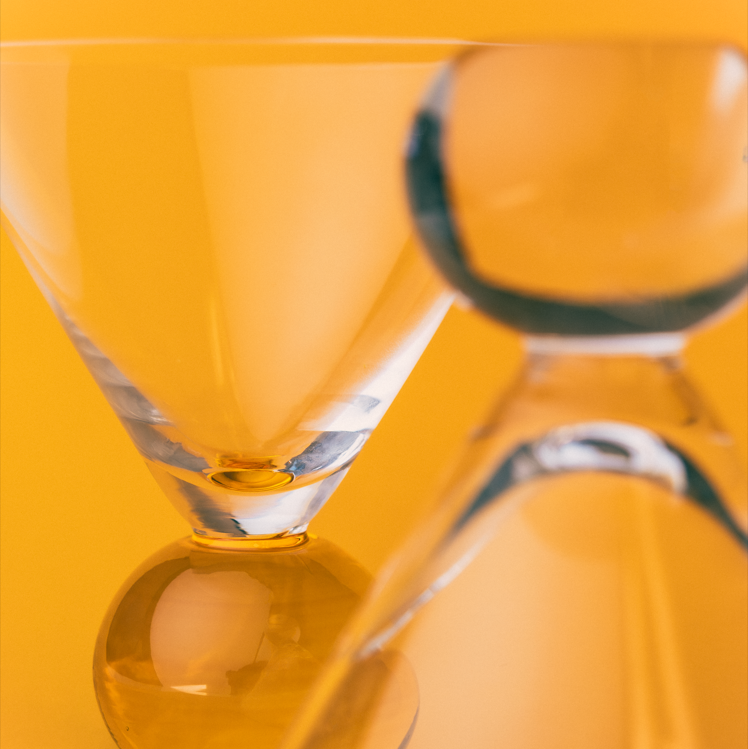 Cocktail Glasses in Yellow & Clear | Set of 2