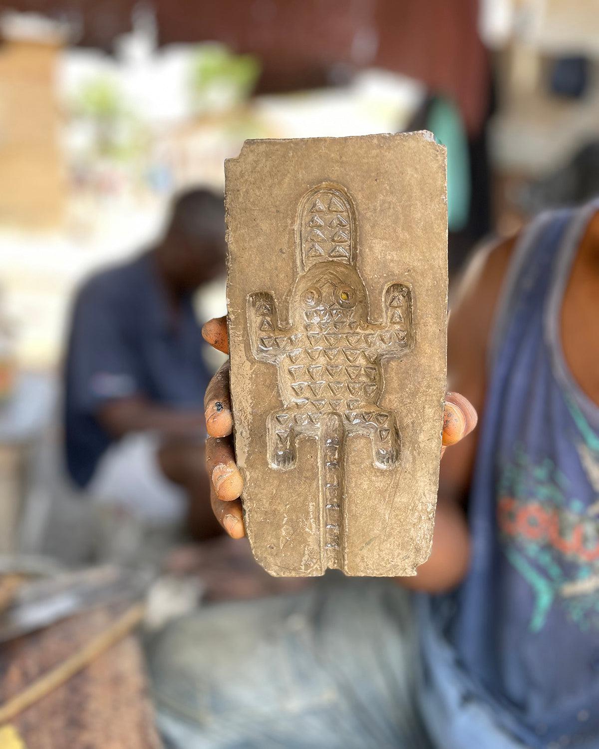Ghanaian Ashanti Brass Door Knocker 'Crocodile'