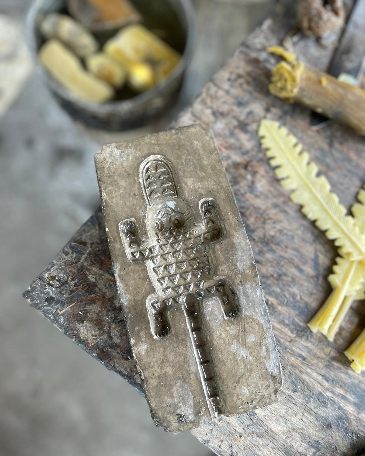 Ghanaian Ashanti Brass Door Knocker 'Crocodile'