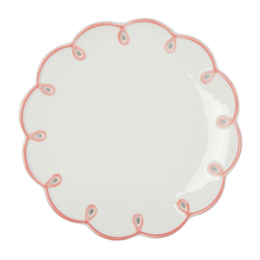 Pretty In Pink Scalloped Dessert Plates | Set of 4