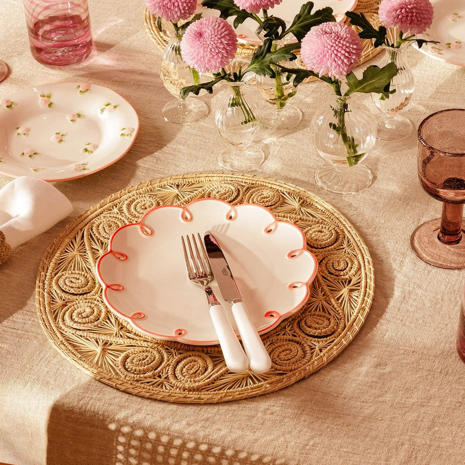 Pretty In Pink Scalloped Dessert Plates | Set of 4