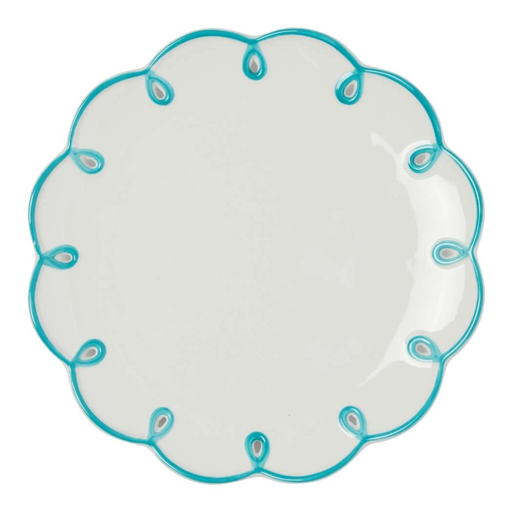 Sky Blue Scalloped Dessert Plate | Set of 4