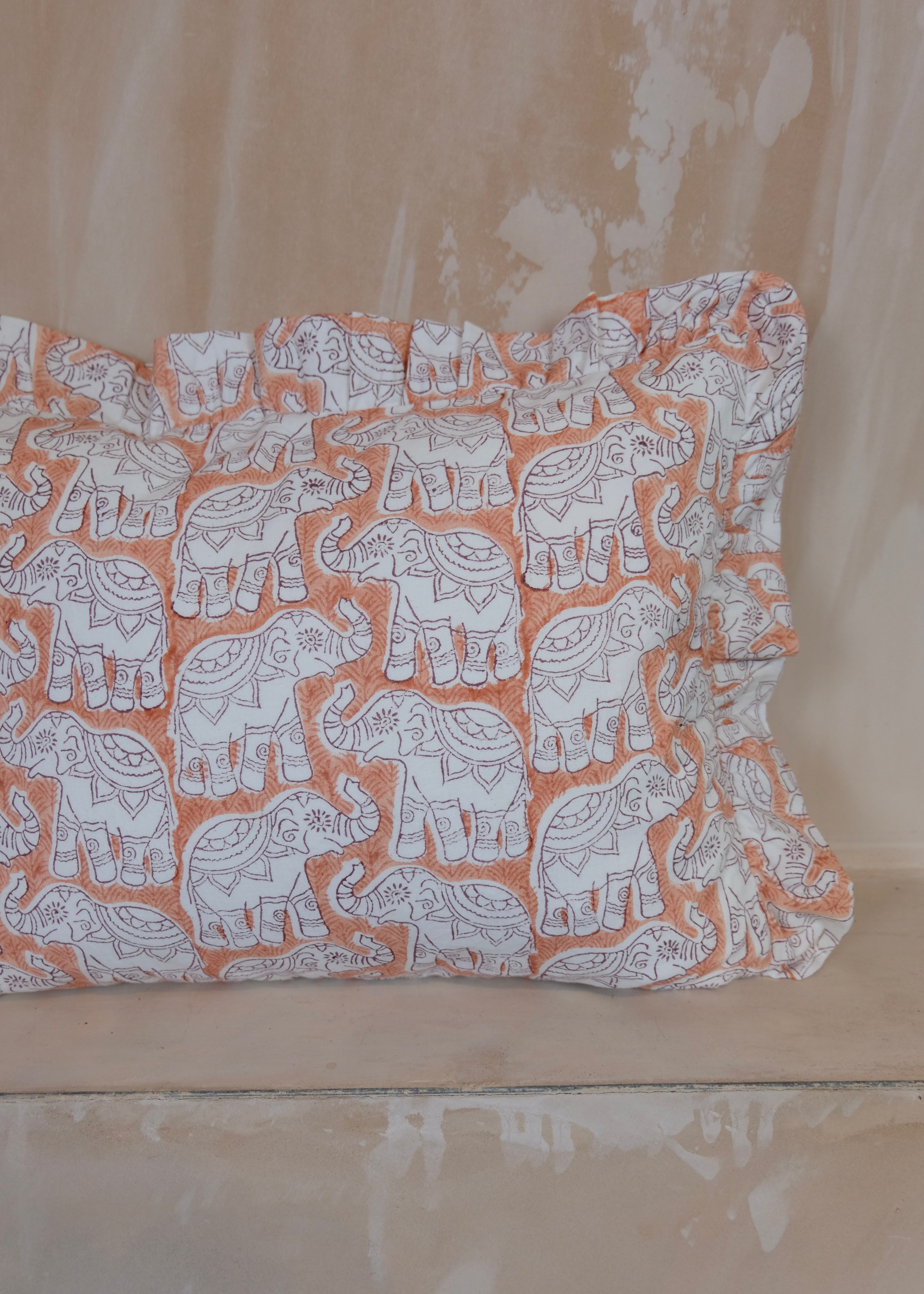 Peach Elephant Baby Pillowcase