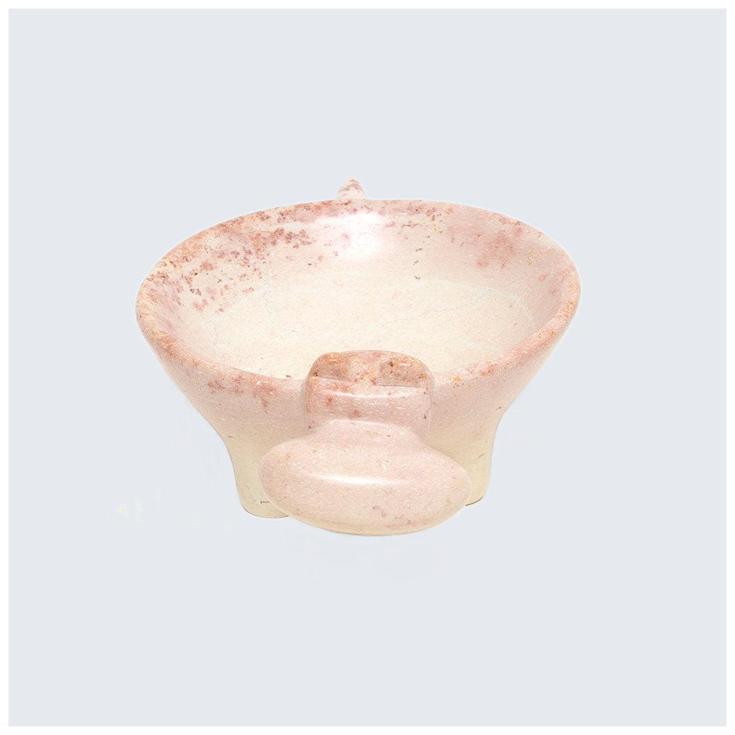 Kenyan Soapstone Hippo Dish 'Marbled Pink'