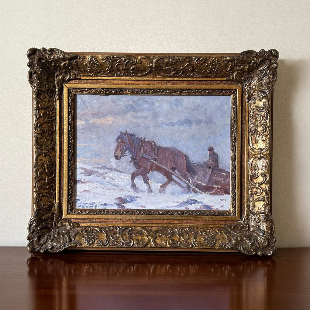 Winter on the Farm Oil Painting