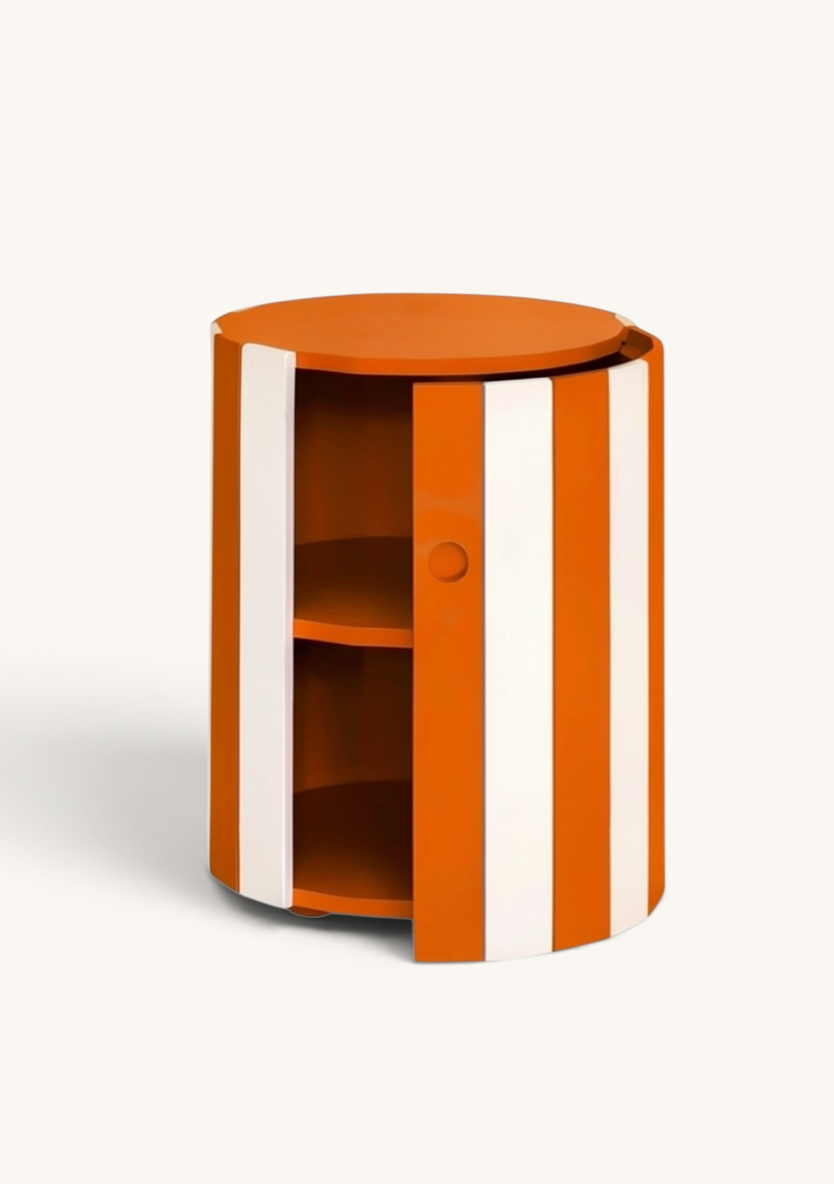 Low Barrel Table, Tangerine