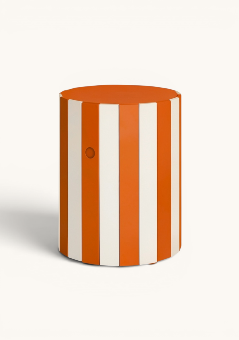 Low Barrel Table, Tangerine