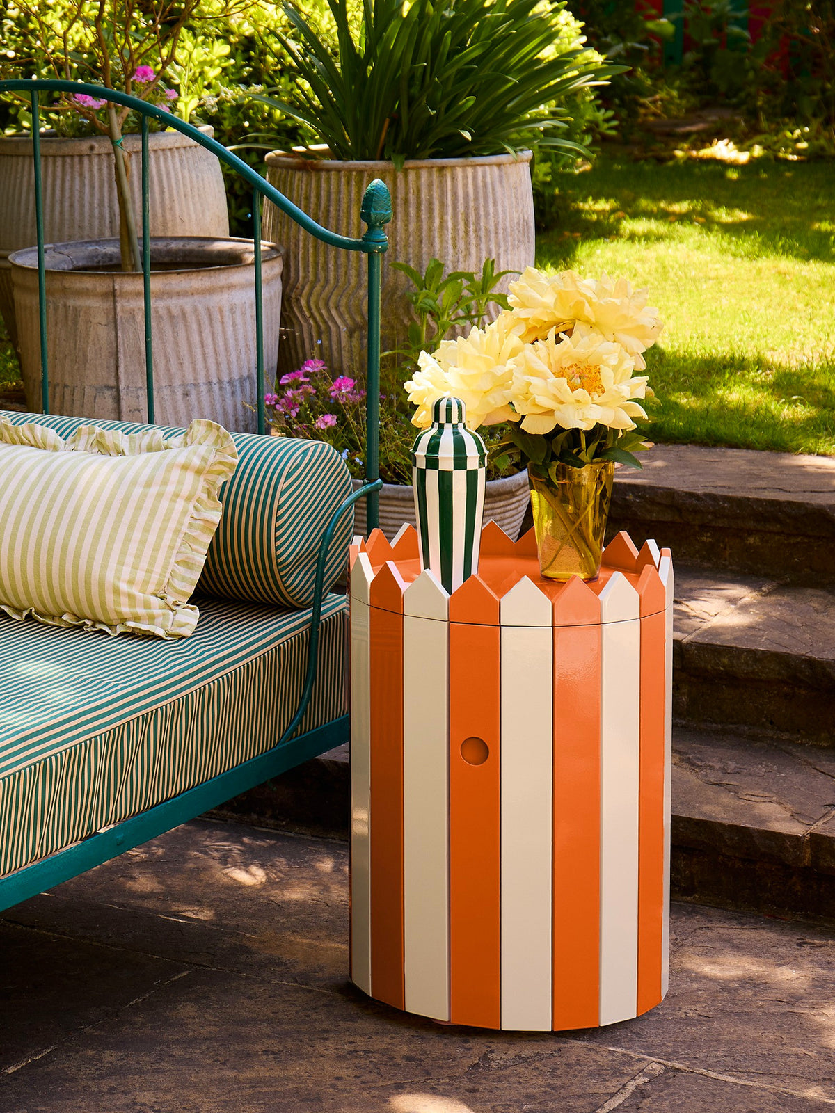 Low Barrel Table, Tangerine