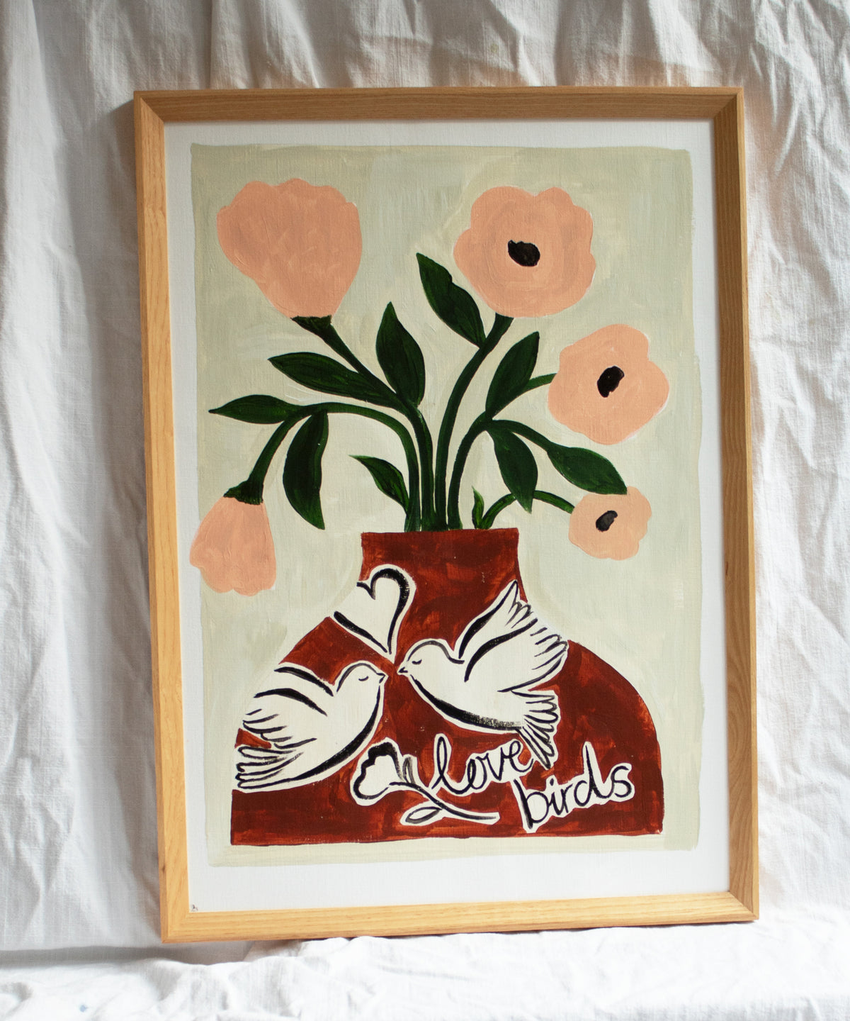 Love Birds- Original Art Painting on Paper