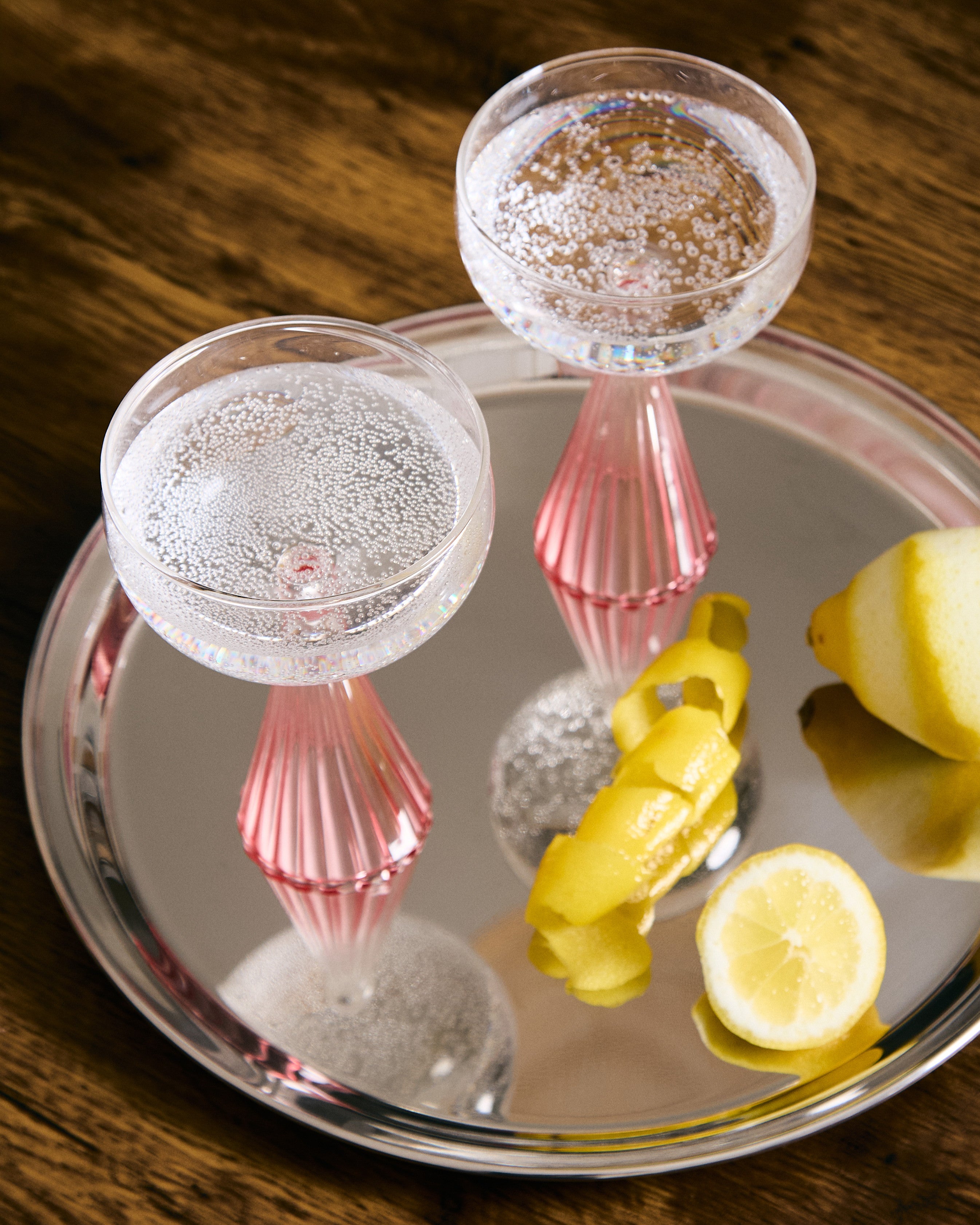 Champagne Glass - Pink Gradient