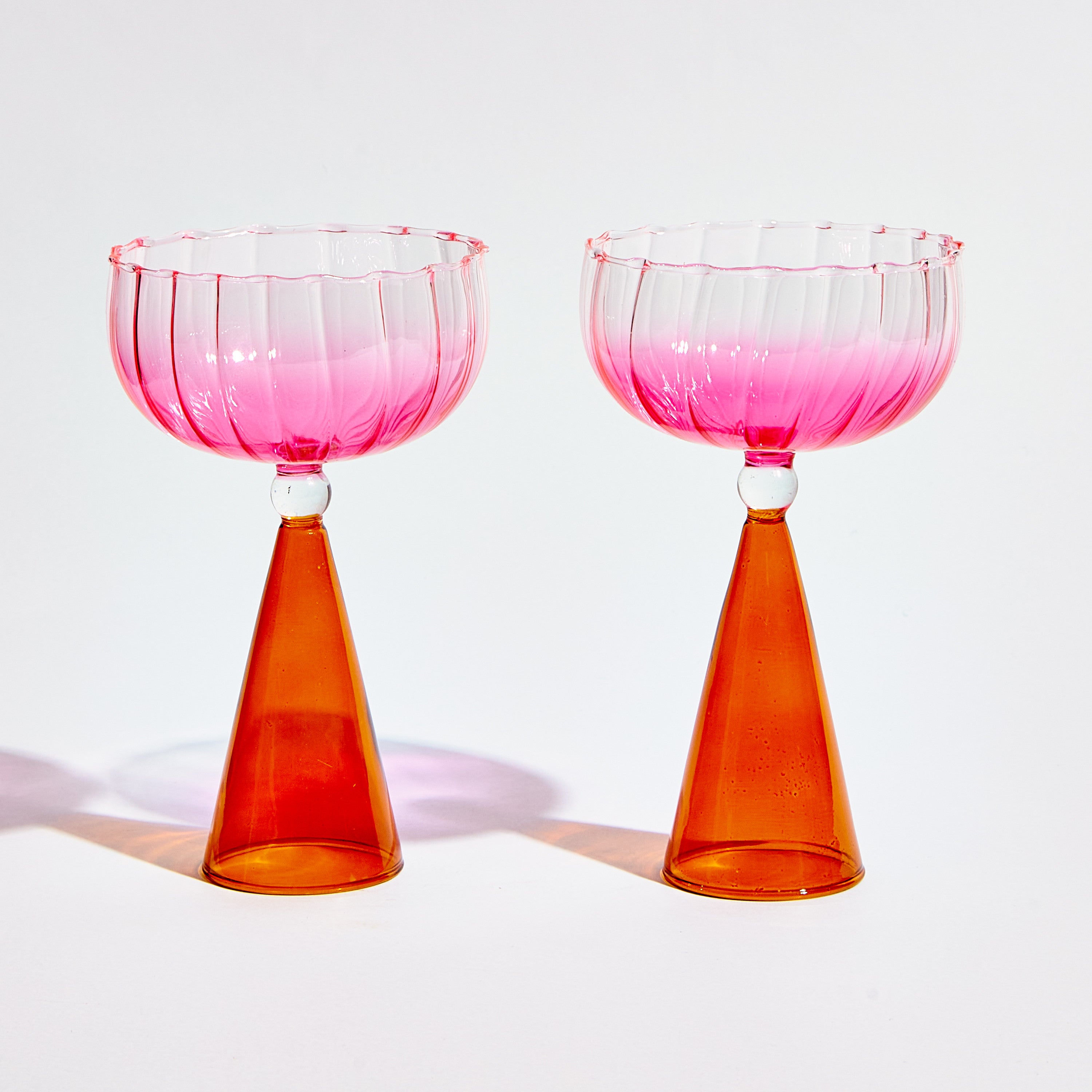 Champagne Glass - Pink / Amber