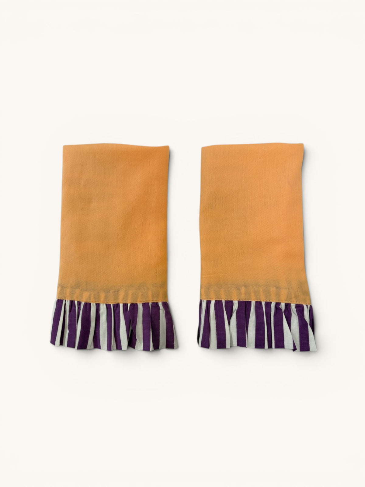 Pair of Ruffle Napkins, Peach & Violet