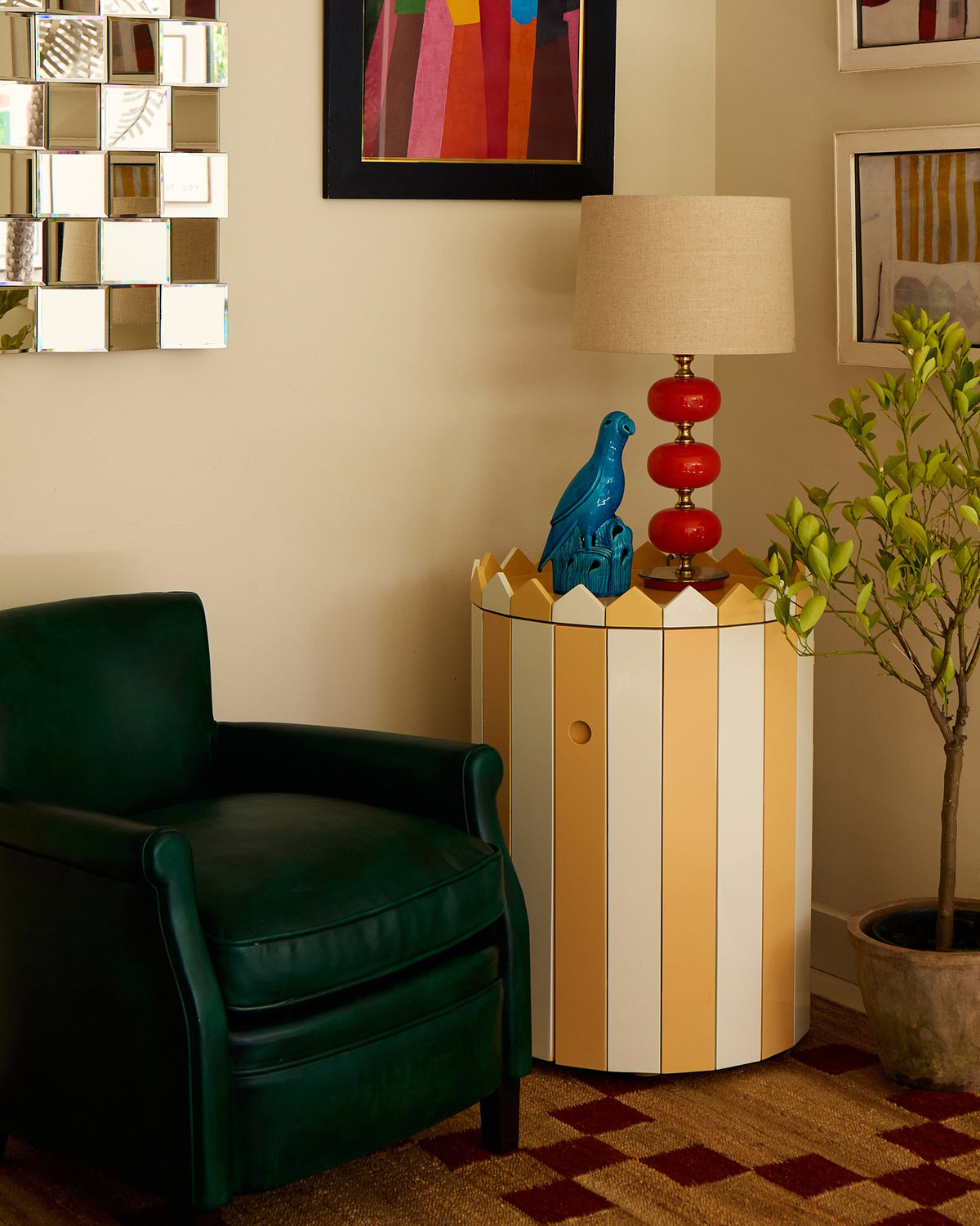 Green Leather Club Chair