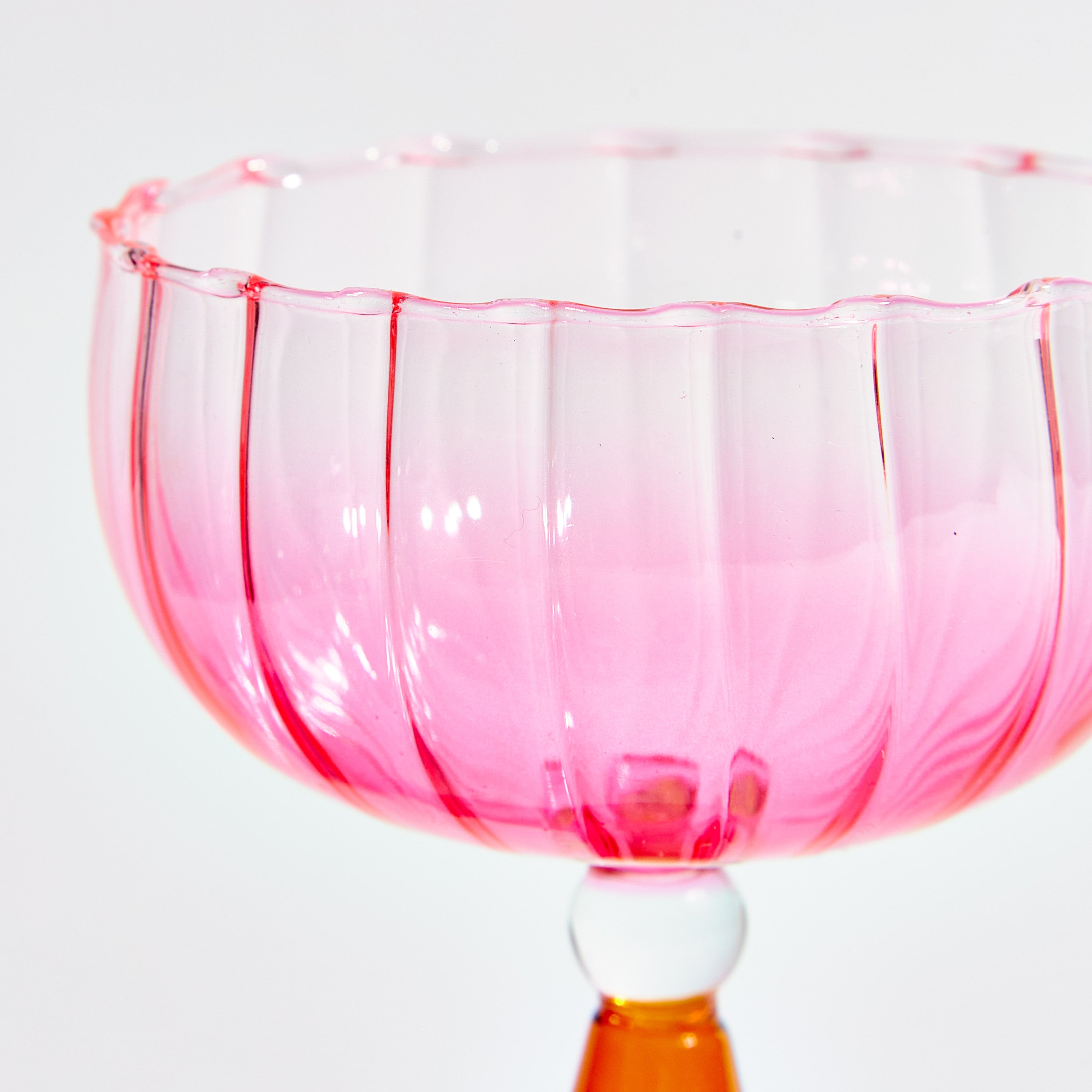 Champagne Glass - Pink / Amber