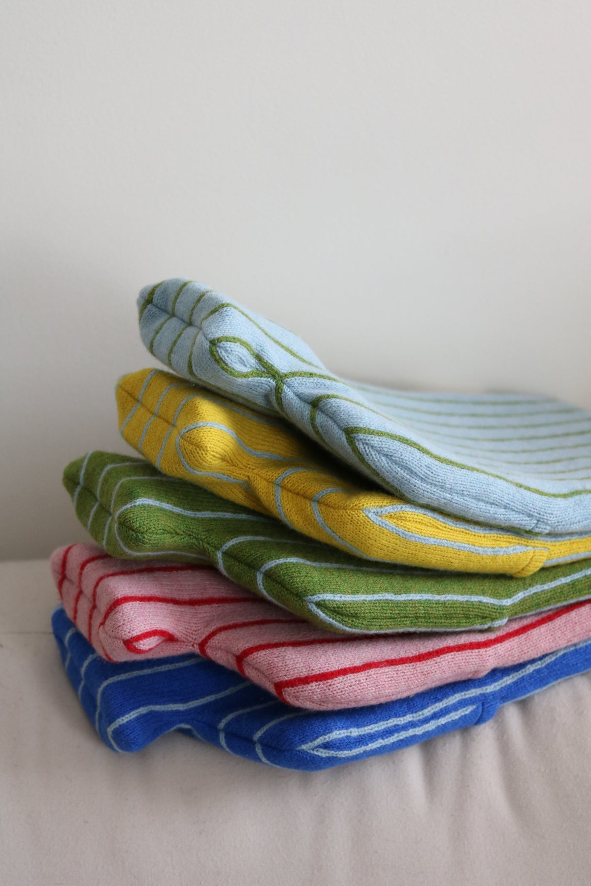 Moss and Blue Wide Stripe Hot Water Bottle