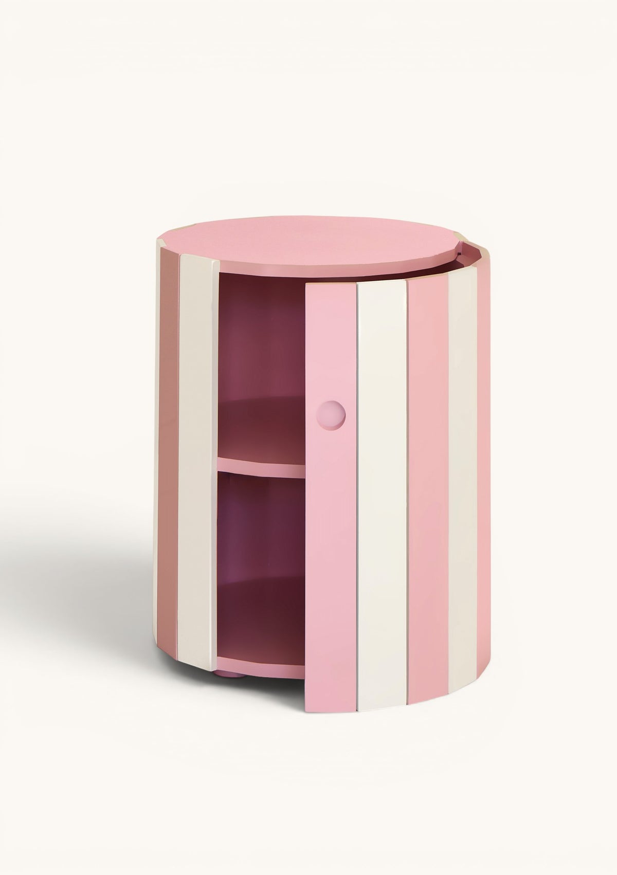 Low Barrel Table, Powder Pink