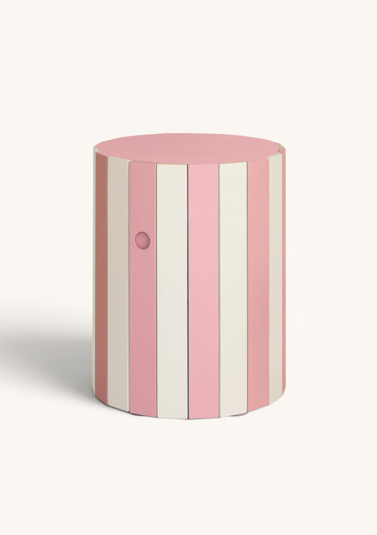 Low Barrel Table, Powder Pink