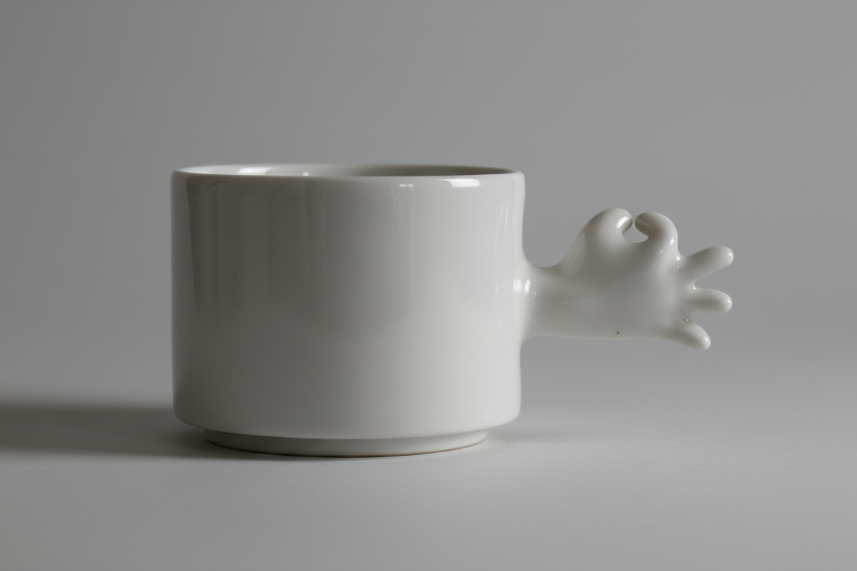 Gesture Ceramic Cup – Handmade Porcelain Coffee Cup(Okay)