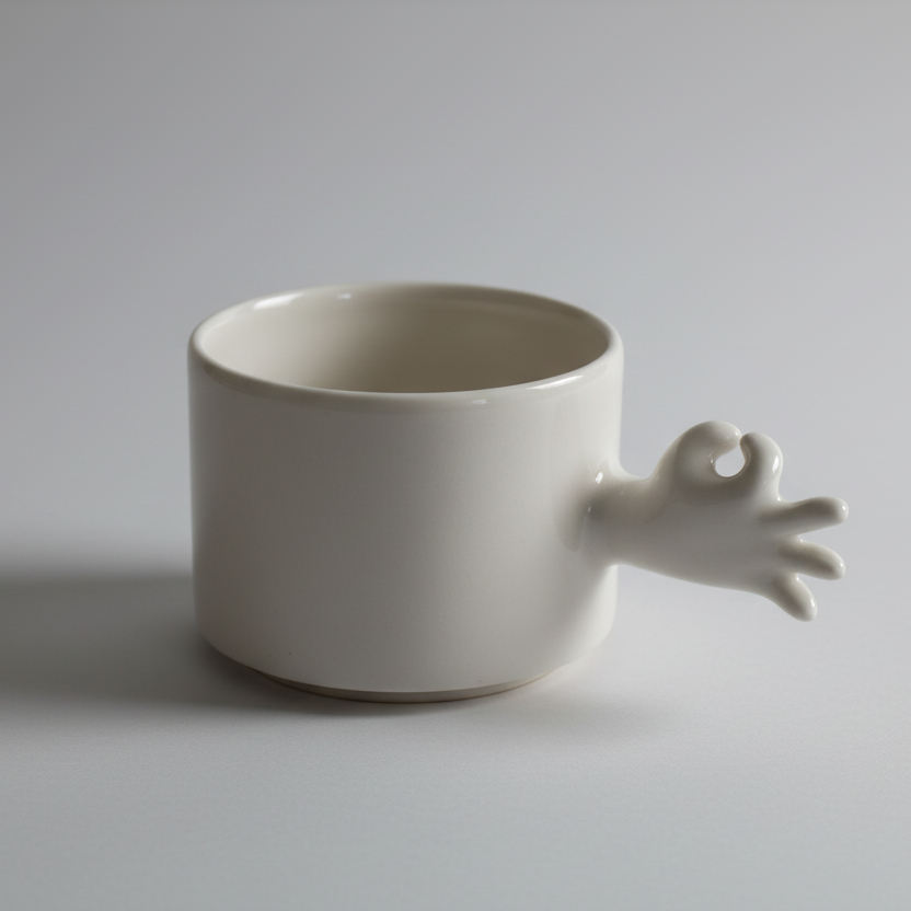 Gesture Ceramic Cup – Handmade Porcelain Coffee Cup(Okay)