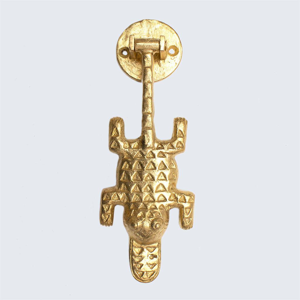 Ghanaian Ashanti Brass Door Knocker 'Crocodile'