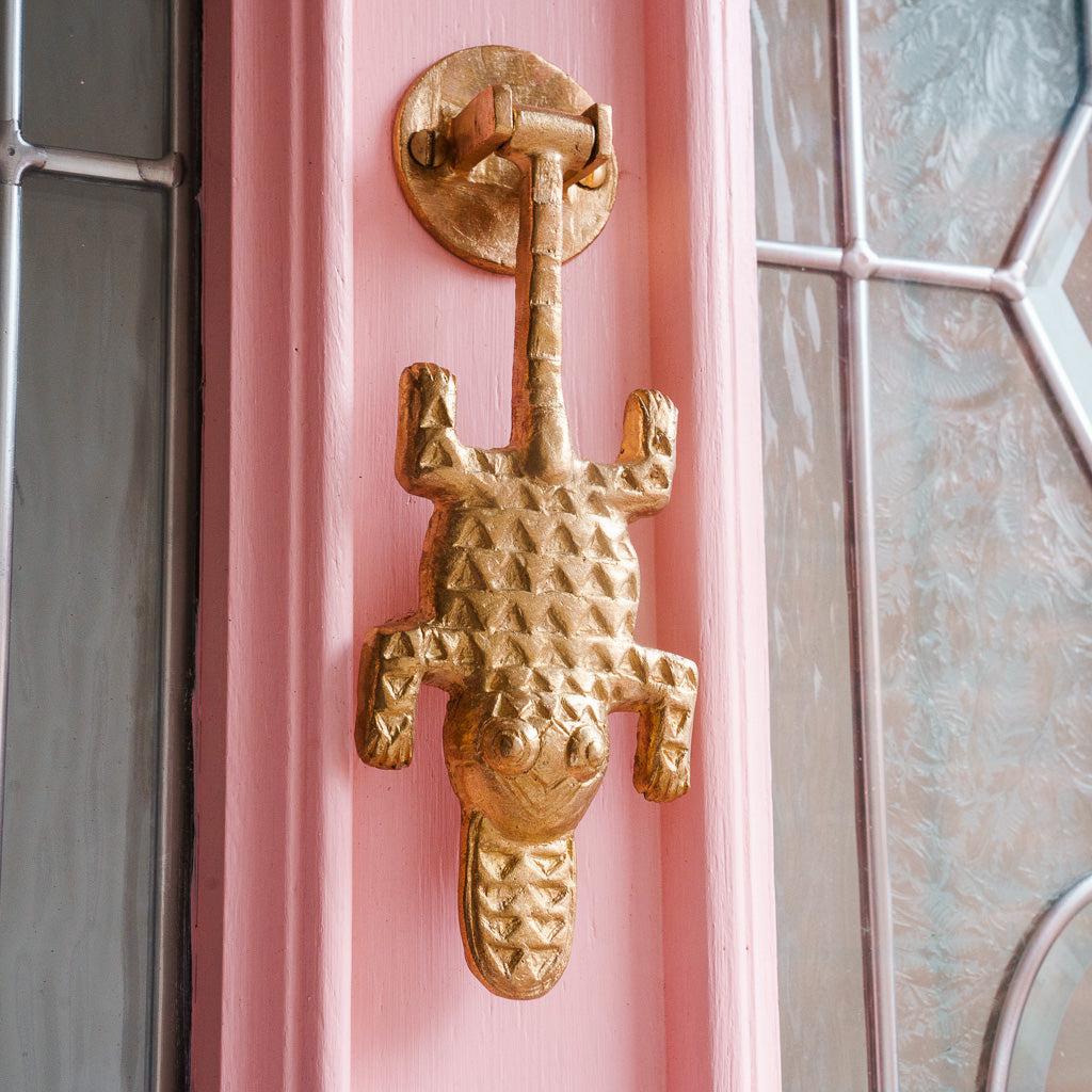 Ghanaian Ashanti Brass Door Knocker 'Crocodile'