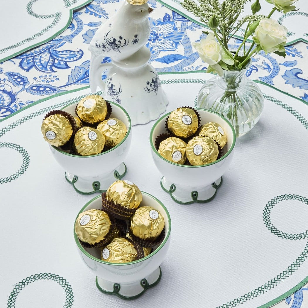 Glorious Green Scalloped Nibbles Bowls | Set of 4
