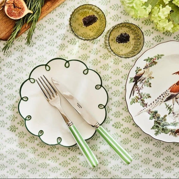 Glorious Green Scalloped Side Plates | Set of 4