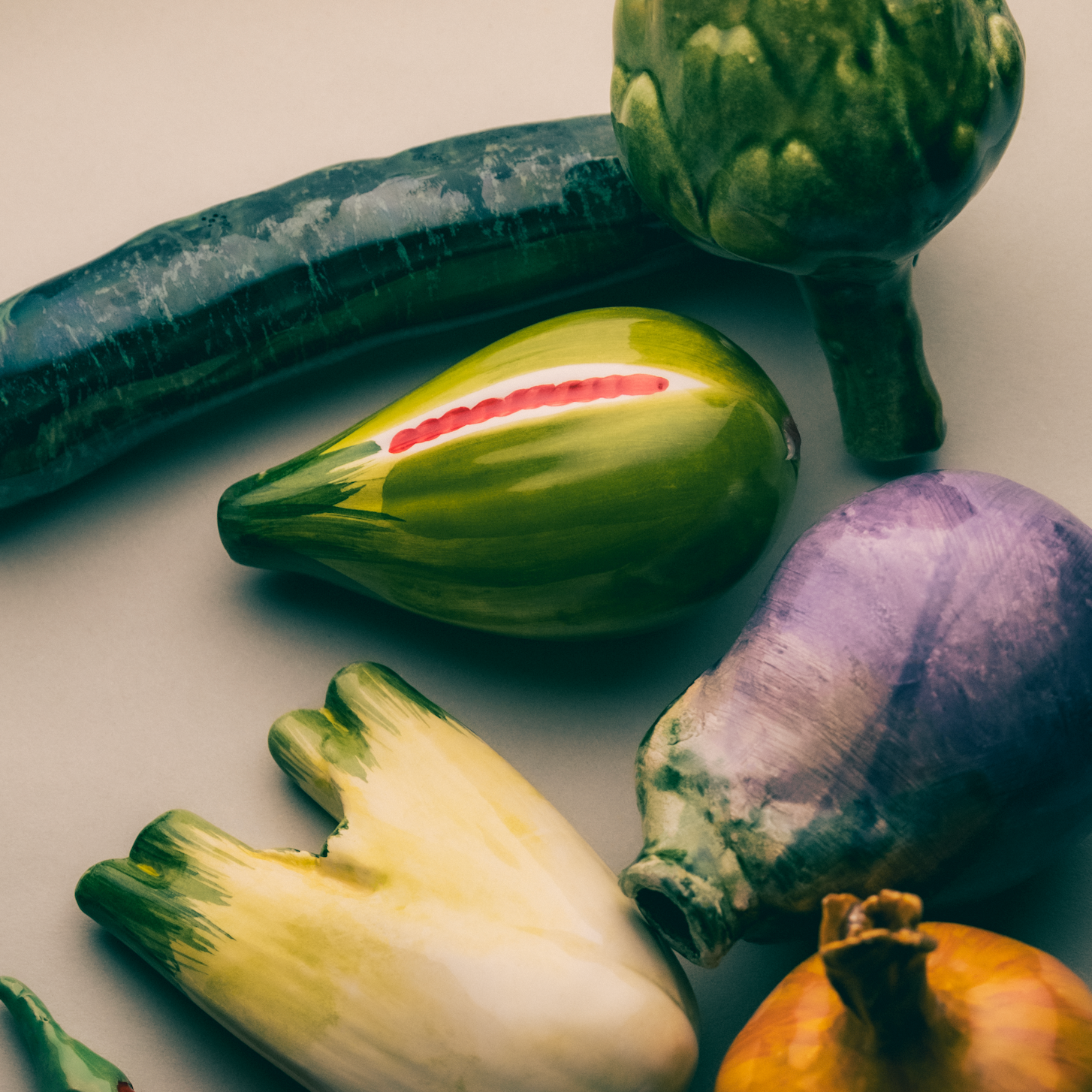Handmade Ceramic Glazed Courgette Decorative