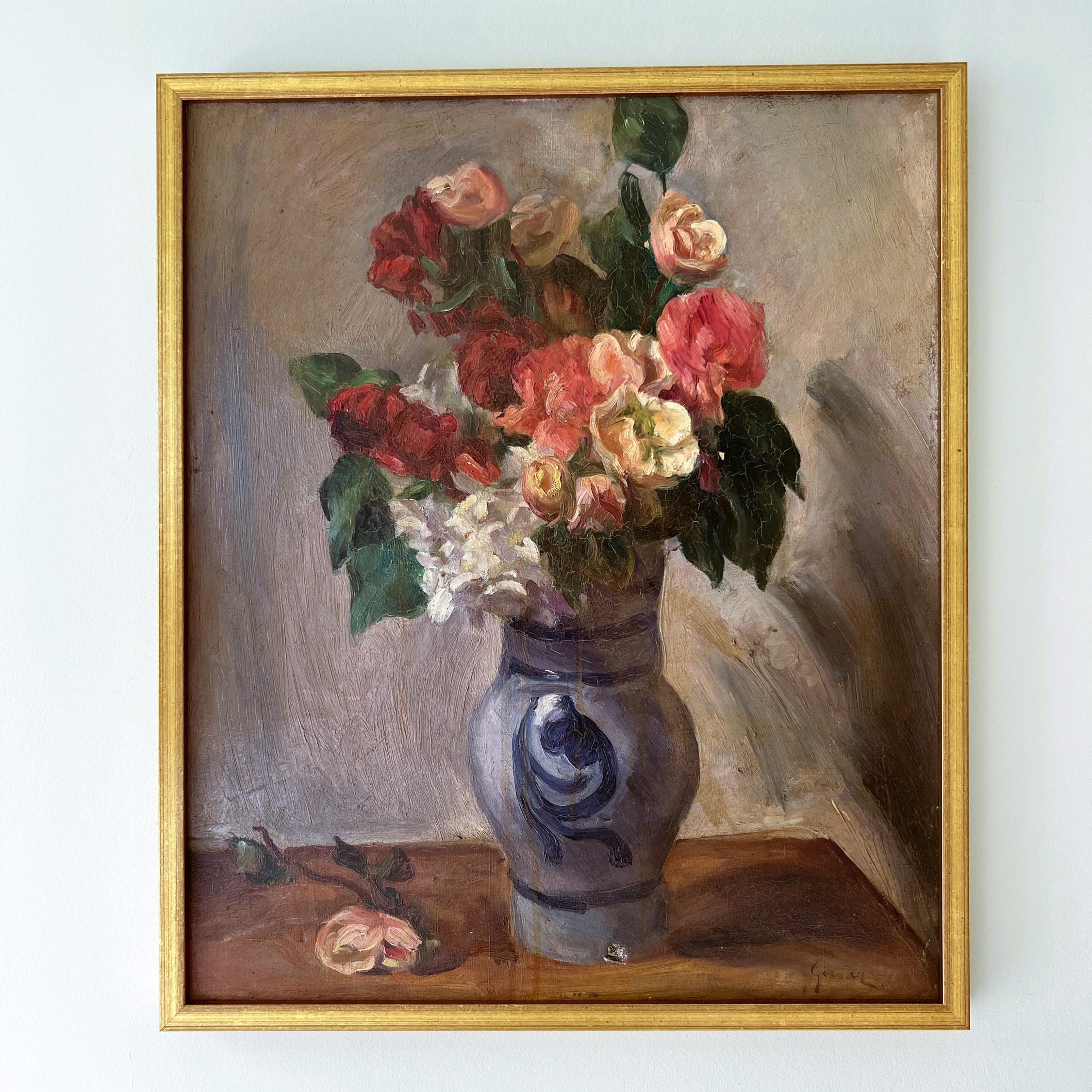 Garden Roses Oil Painting