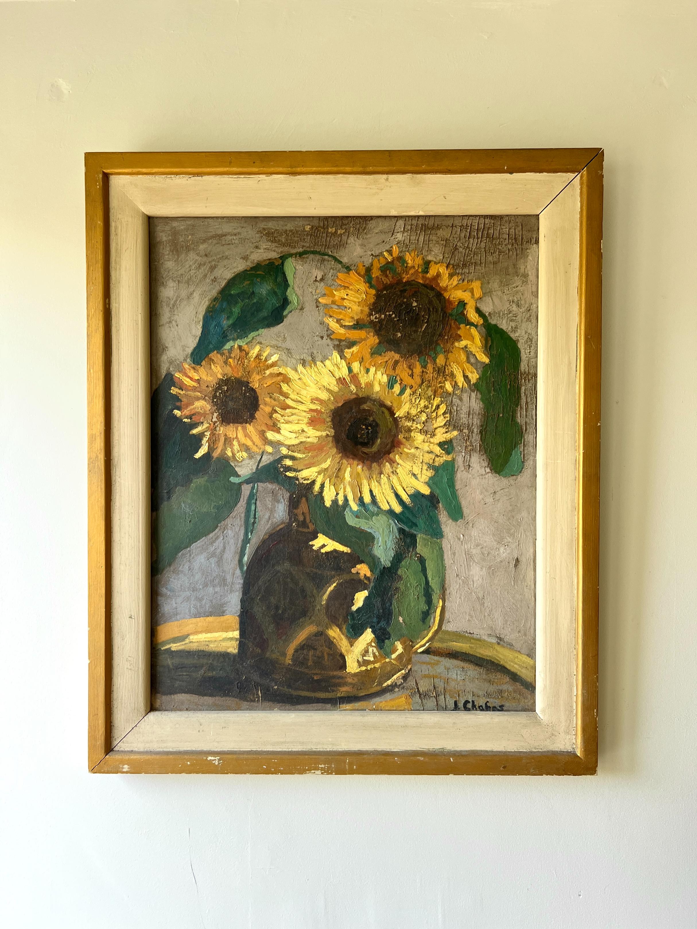 VASE OF SUNFLOWERS