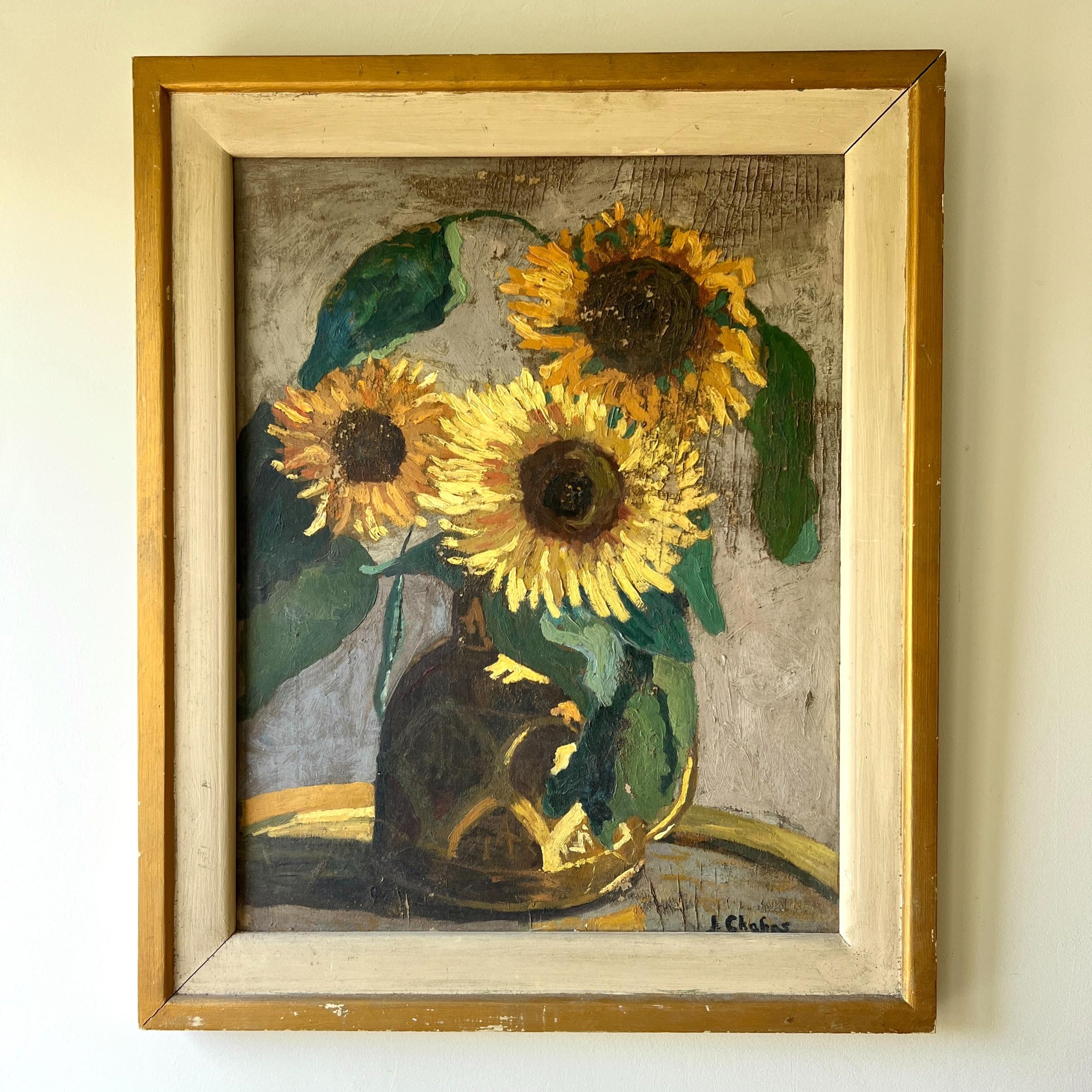 Vase of Sunflowers Oil Painting