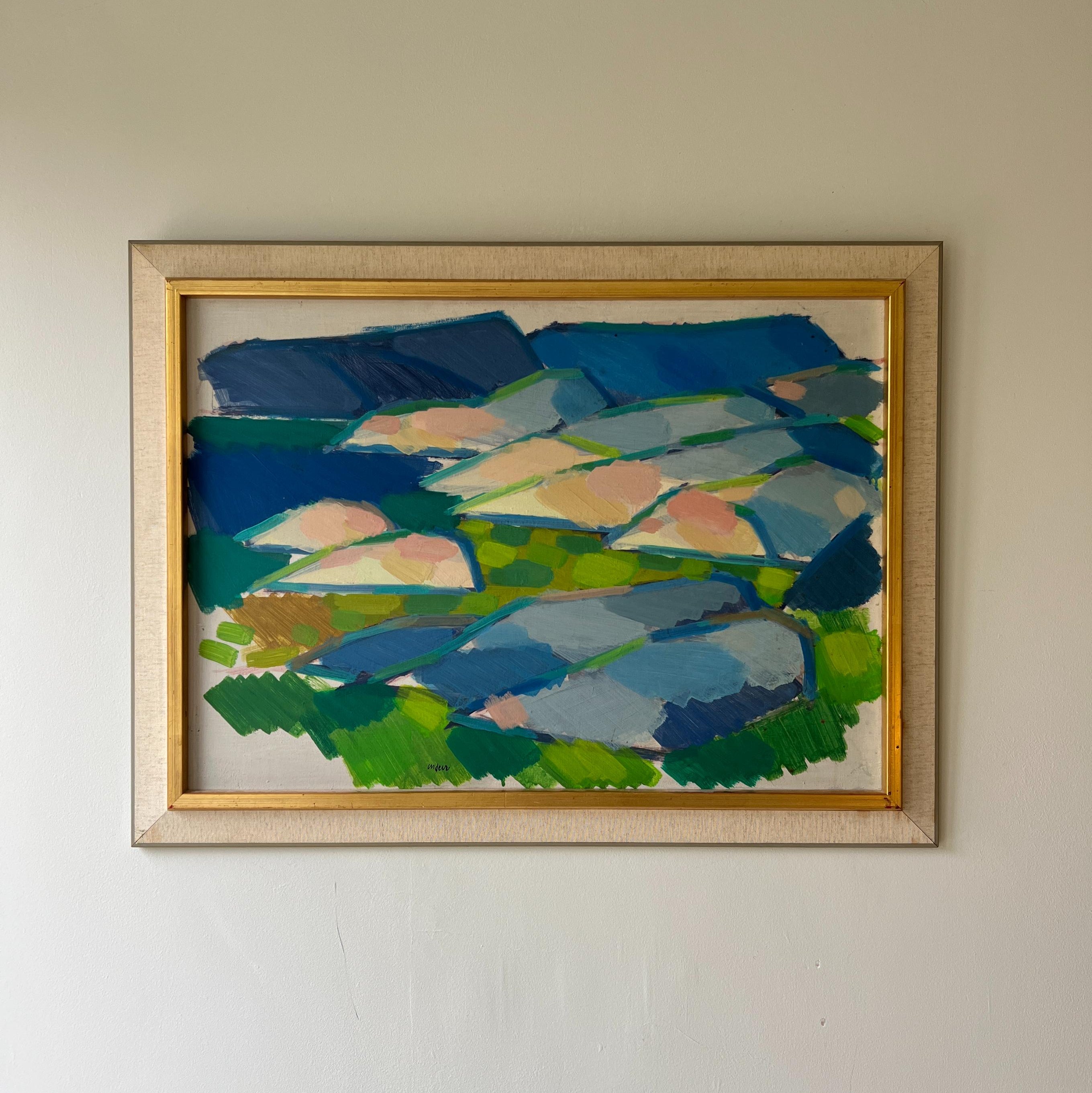 Blue Landscape Oil Painting