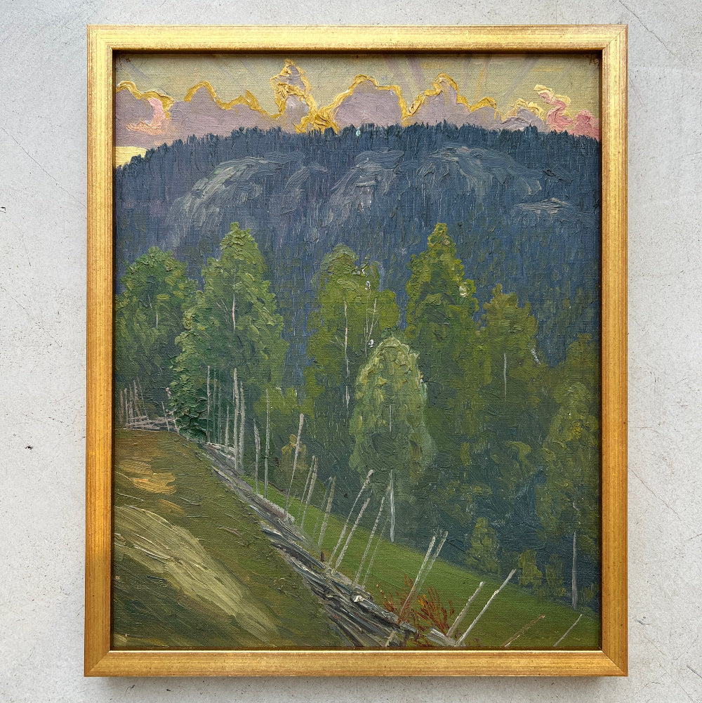 Forest Sunset Oil Painting