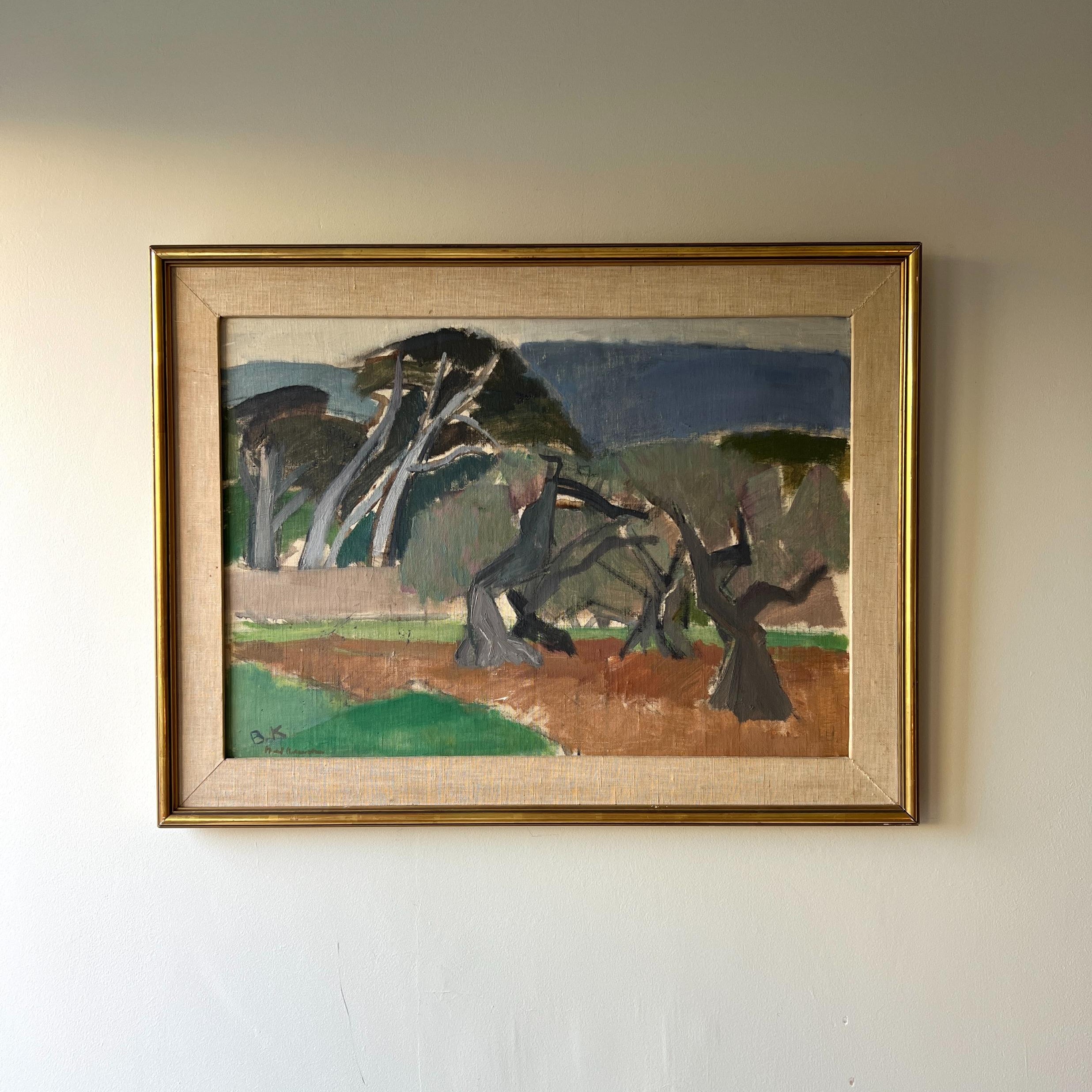 Olive & Pine Trees Oil Painting