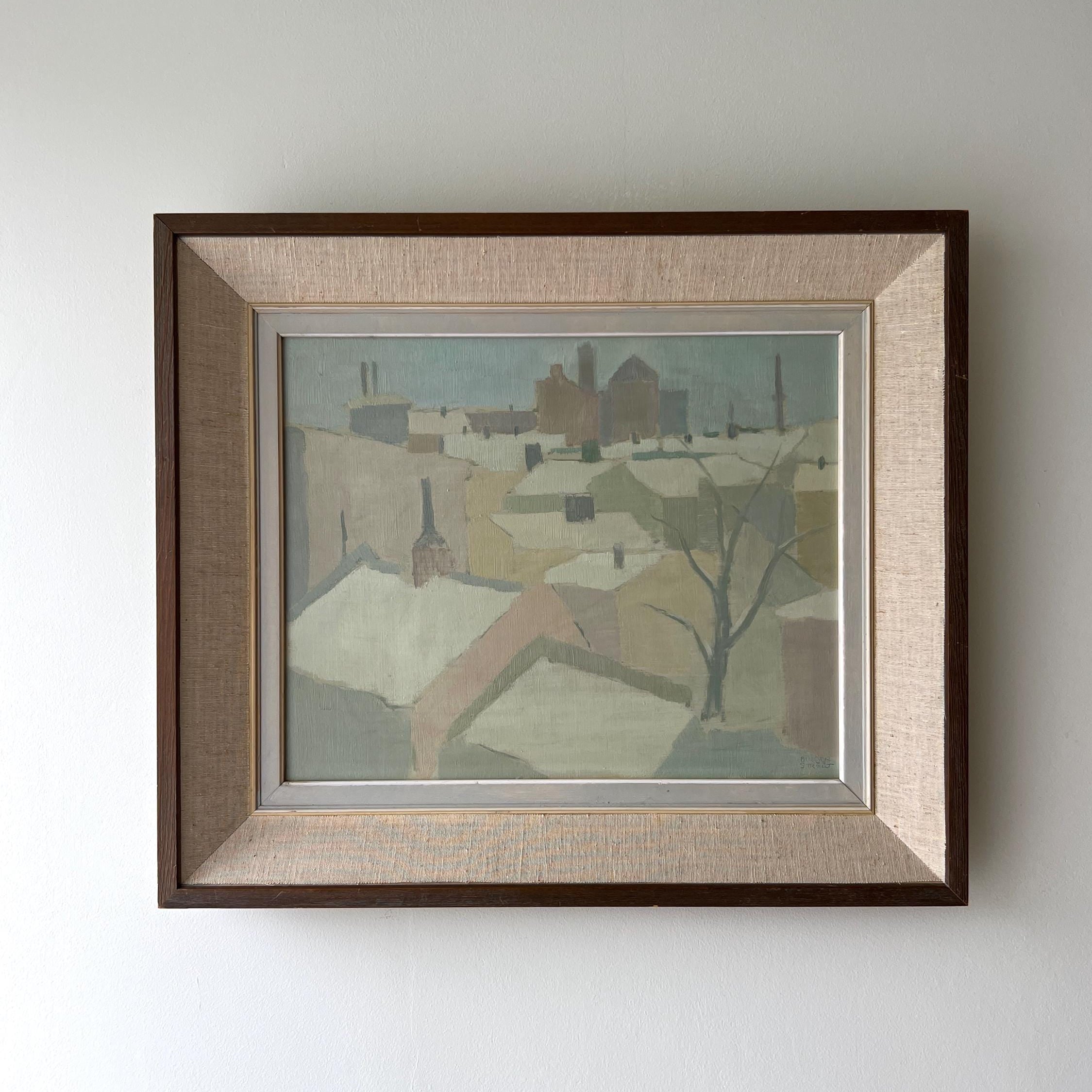 Muted Rooftops Oil Painting