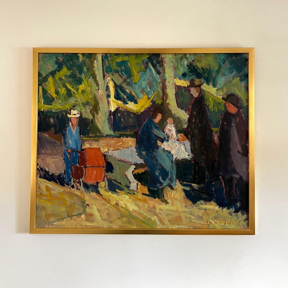 Park Stroll Oil Painting