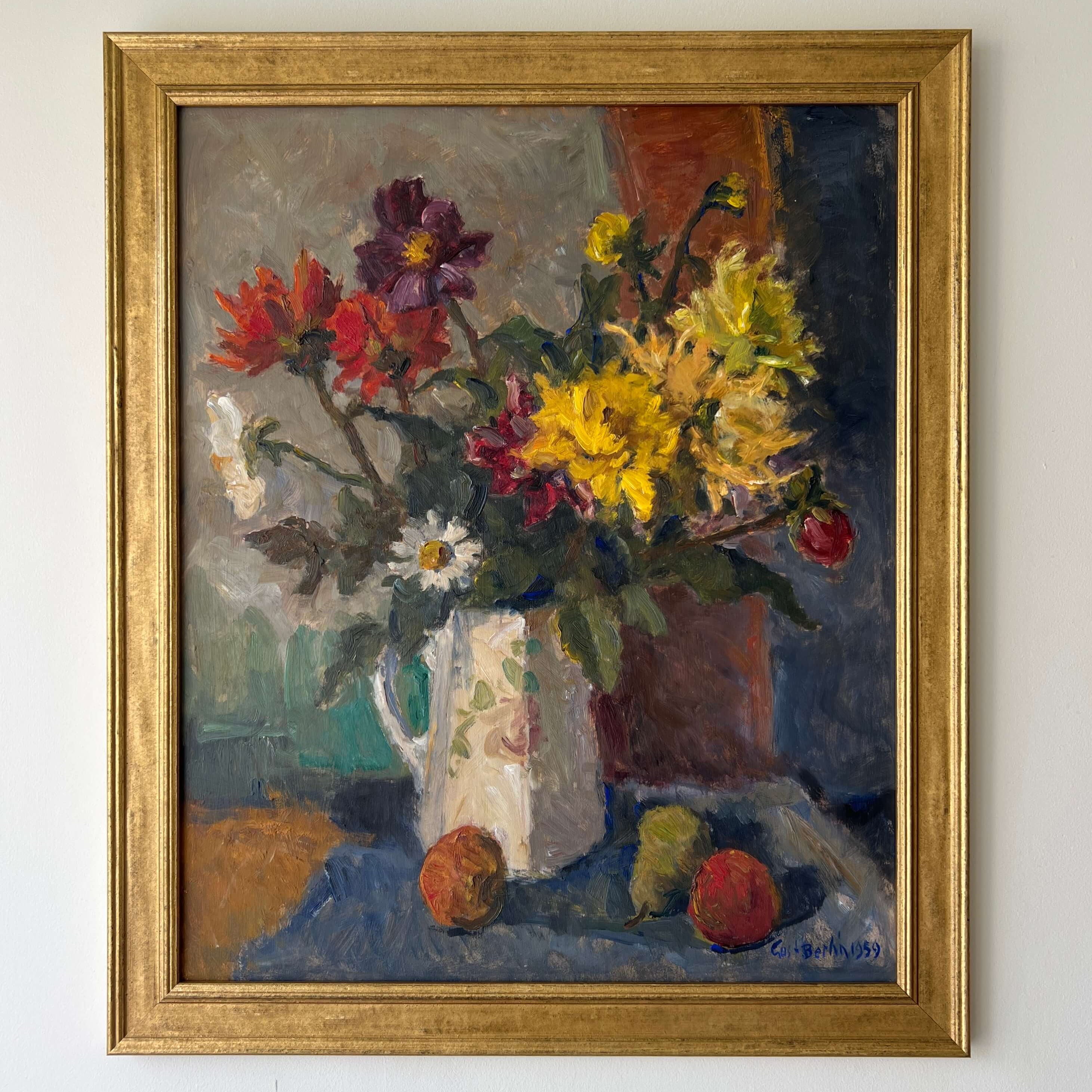 Dahlias & Daisies Oil Painting
