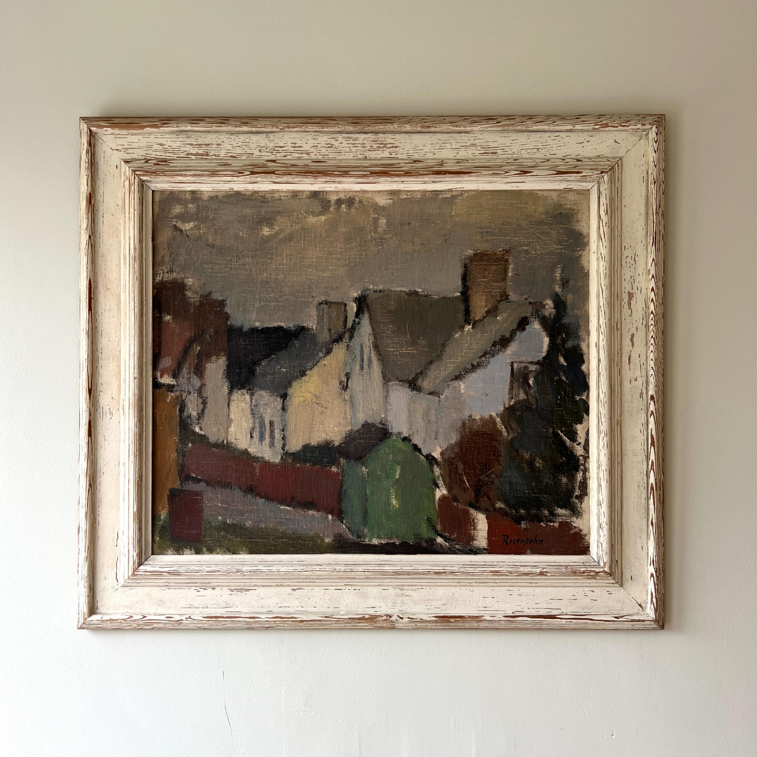 White Cottages Oil Painting
