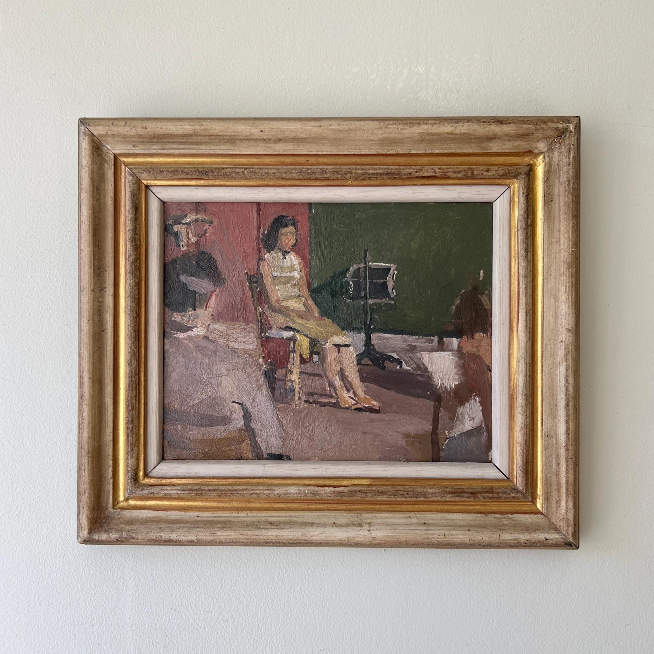 Woman in Yellow Oil Painting