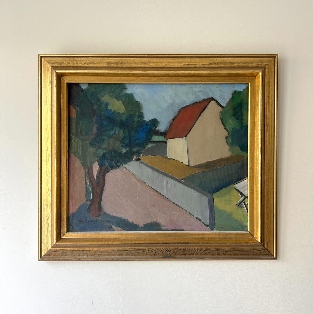 Red Roof Oil Painting