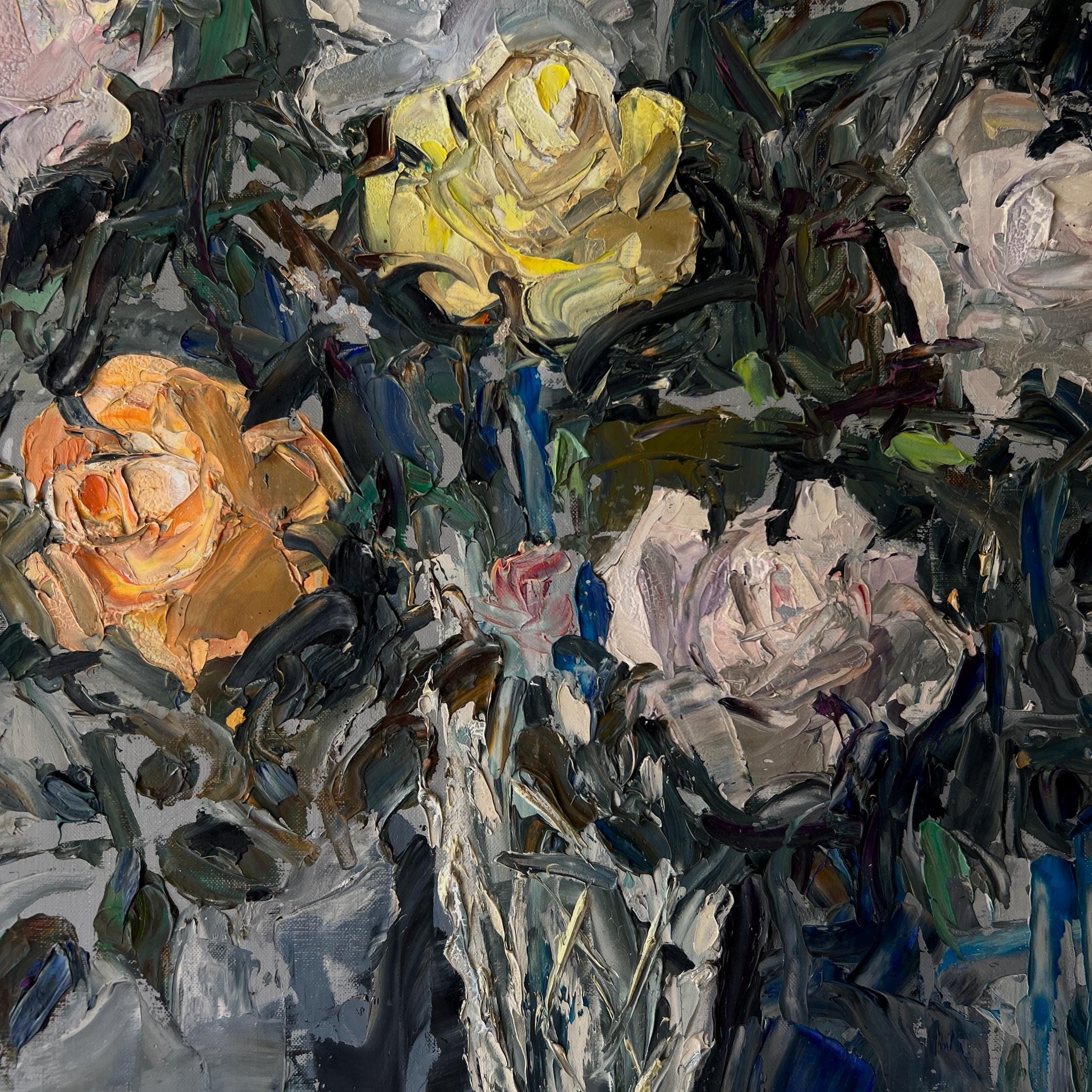 French Roses Oil Painting