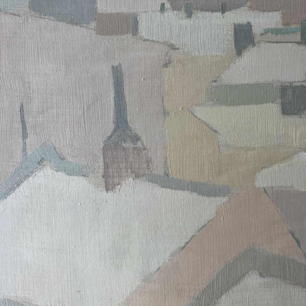 Muted Rooftops Oil Painting