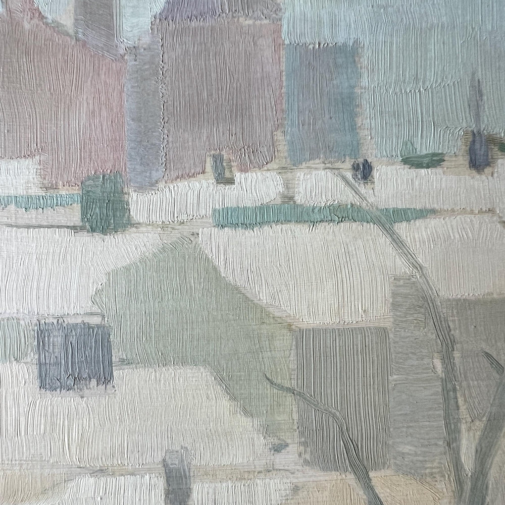 Muted Rooftops Oil Painting