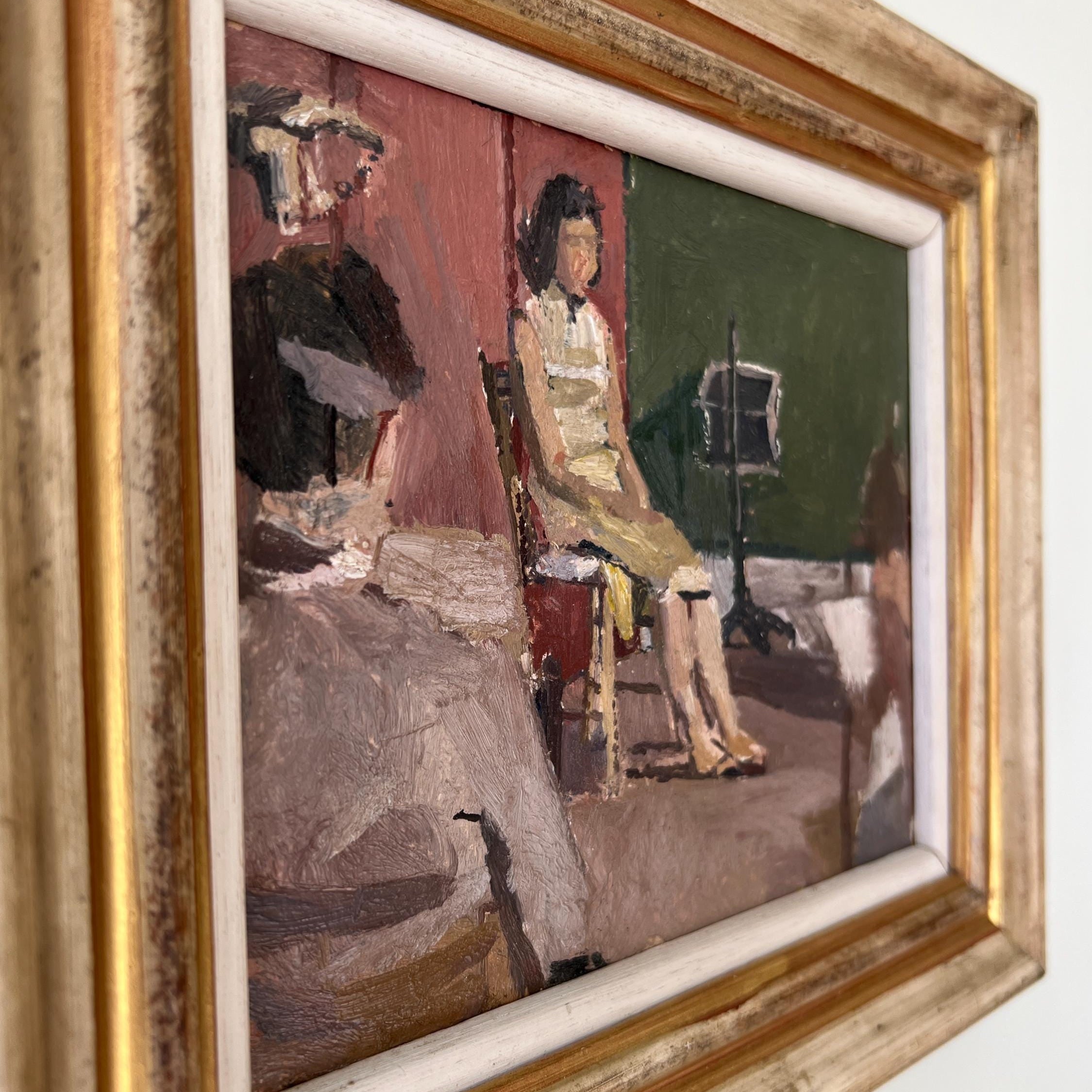 Woman in Yellow Oil Painting